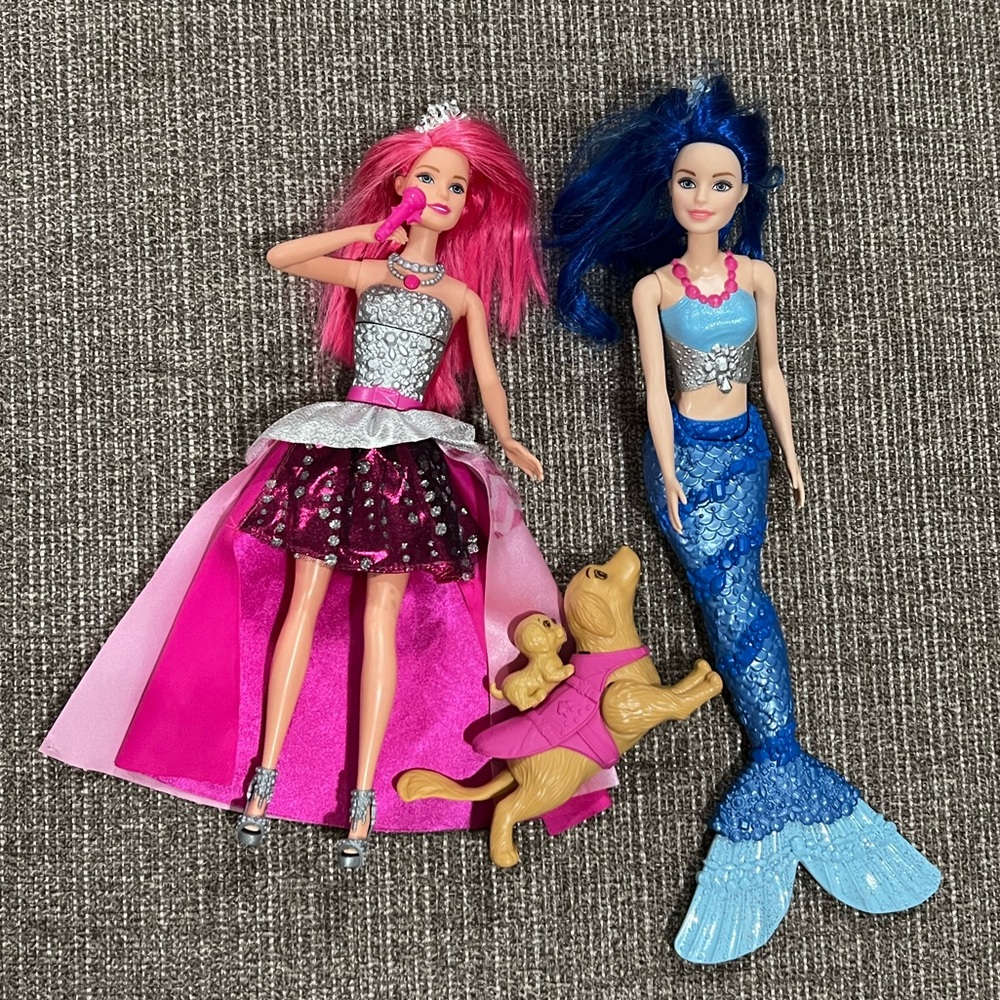 Barbie Rockstar, Mermaid and Dog
